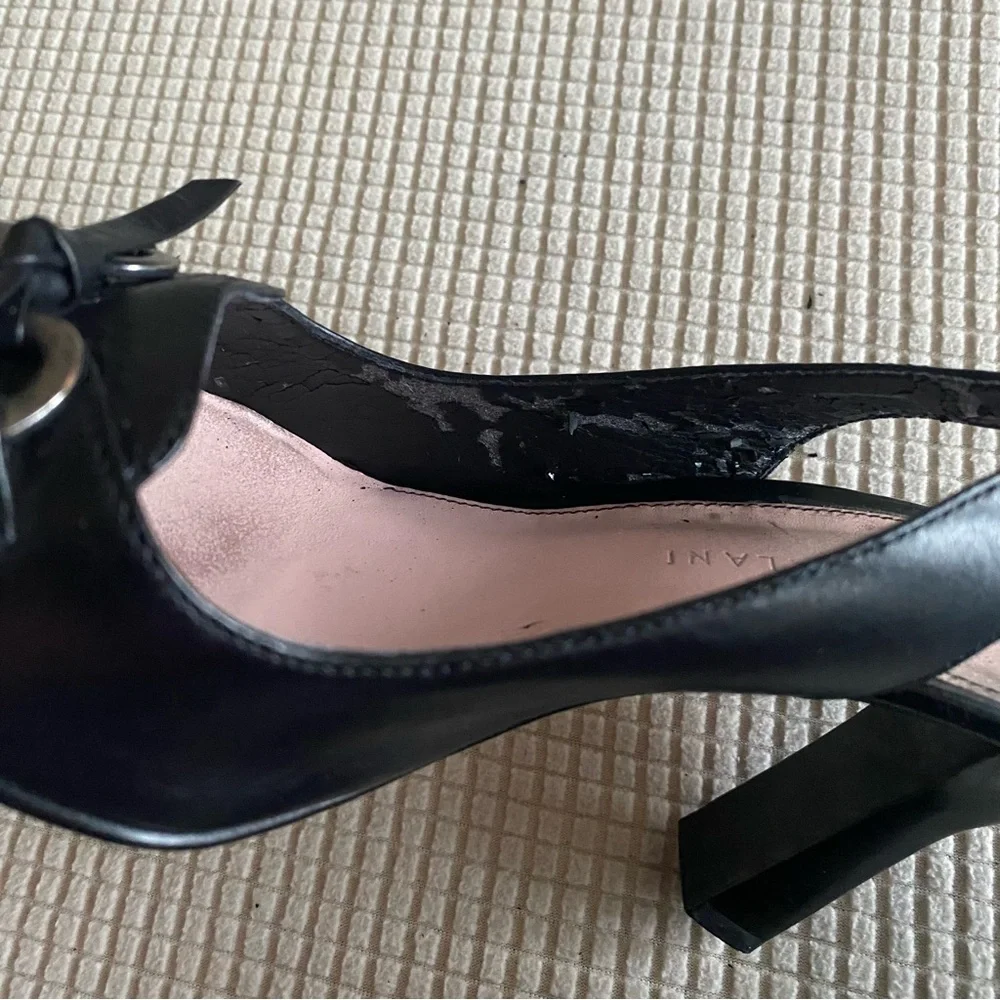 ANTONIO MELANI Black Slingback Heels
